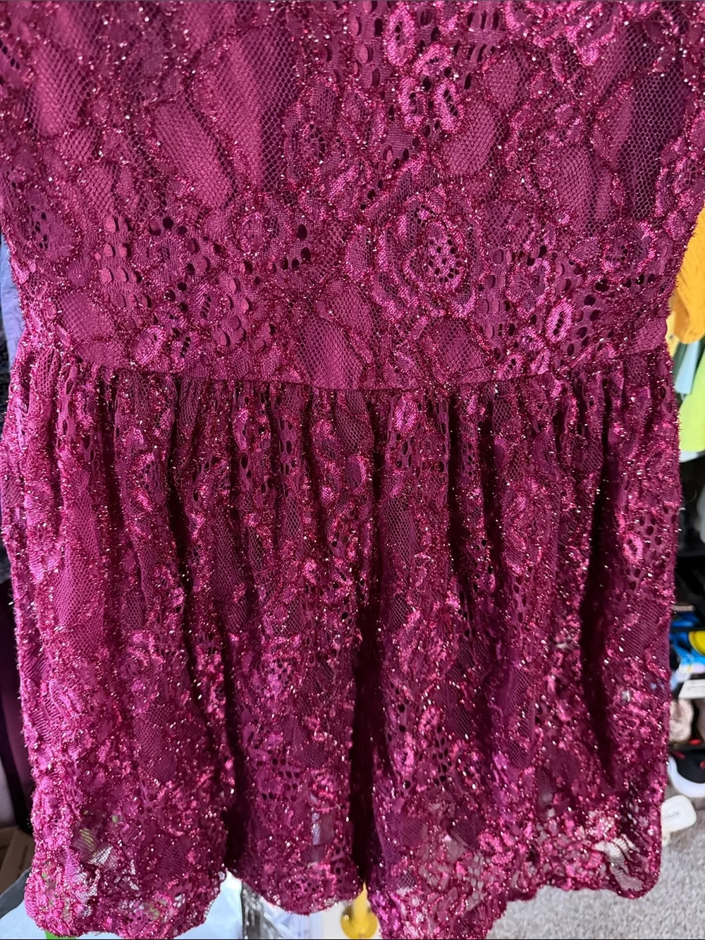 The Children's Place cranberry Lace Dress size girls 16